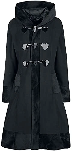 Minx Coat Women Winter Coat Black M, 100% Polyester, Regular