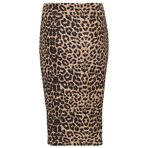 MisHashTag® Womens Plain Printed Midi Bodycon Pencil Skirts Ladies Elastic High Waist Stretch Tube 