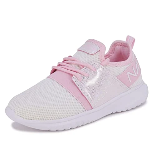 Missy Youth Girls Athletic Fashion Cross Trainer Lace Up Running Sneakers-Kappil Metallic-White Irid