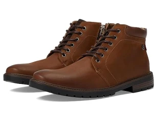 MJNY Mens Casual Comfortable Genuine Leather Chukka Laceup Ankle Boots Side Zipper Breathable Classic Fashion Chelsea Dress Boots, Cognac Desert Napa, 10.5