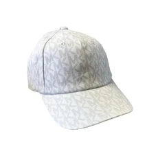 MK Logo Signature Hat White MK Gray Logo Print Stretch Cotton Baseball Cap, White MK Logo Signature Hat White MK Gray Logo Print Stretch Cotton Baseball Cap, White