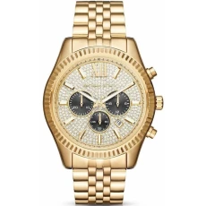 MK8494 Lexington Gold Pave Mens Watch
