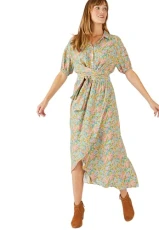 Mock Wrap Dress Women Short Sleeves Multicolor Mock Wrap Dress Women Short Sleeves Multicolor