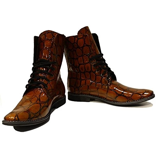 Modello Cristoforo - EU 46 - US 13 - UK 12-30,8 cm - Handmade Italian Leather Mens Color Brown High 