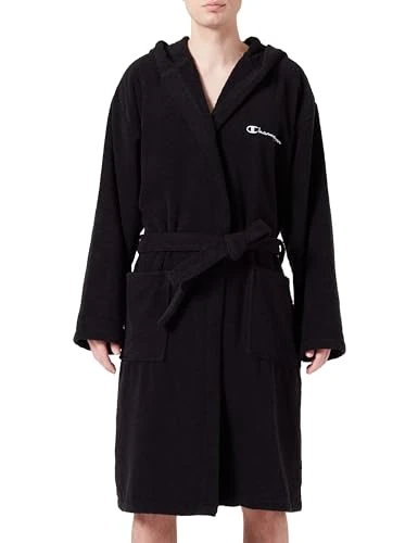 Modern Basketball Accessories-805922 Knitted Cotton Bathrobes, Black, L