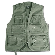 Moleskin Fishing Vest Olive Size XL Moleskin Fishing Vest Olive Size XL