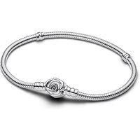 Moments Rose in Bloom Clasp Snake Chain Bracelet - 17cm