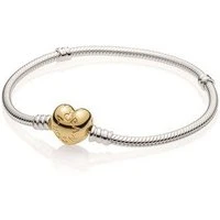 Moments Silver & Gold Heart Clasp Bracelet