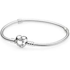 Moments Silver Heart Clasp Bracelet - 16cm