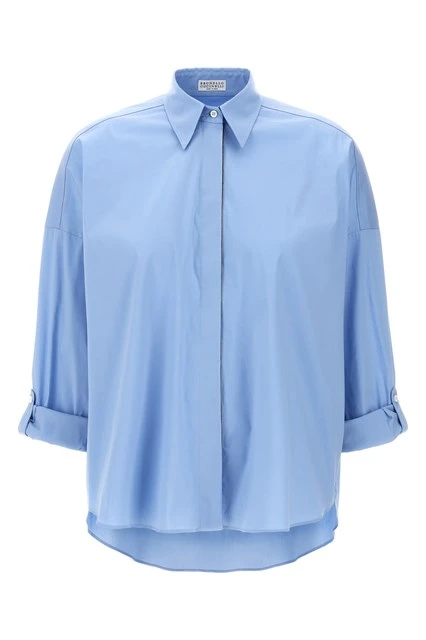 Monile poplin shirt Light Blue Size