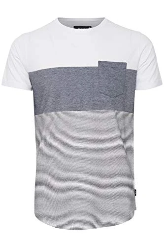 Morler Men's Short-Sleeved T-Shirt with Stripes 100% Cotton with Crew Neck, Off-white (002), 3XL