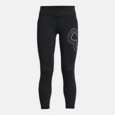 Motion Branded Girls Ankle Leggings Black / Rebel Pink / Castlerock YXS ( in)