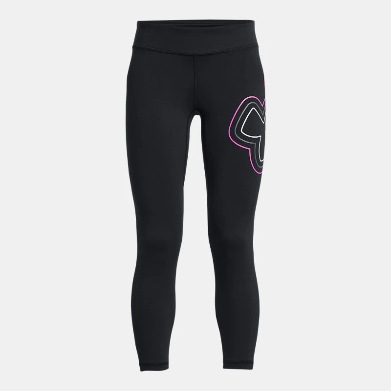 Motion Branded Girls Ankle Leggings Black / Rebel Pink / Castlerock YXS ( in)