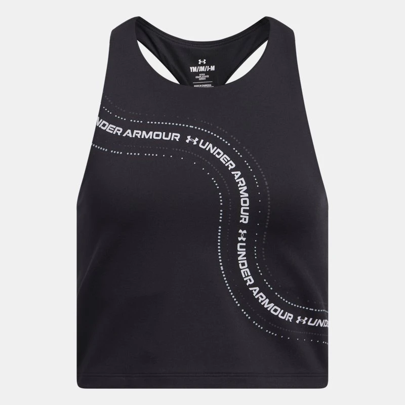 Motion Branded Girls Crop Tank Black / Jet Gray YLG (59 in)