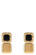 Mottled Gold Black Tiered earrings Gold Size U