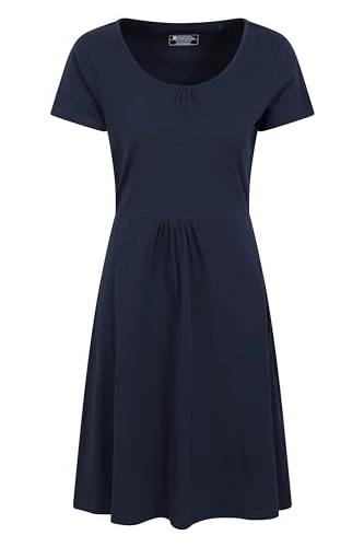 Mountain Essentials Lora Womens Skater Dress - Lightweight & Breathable with Stylish Print - Best for Spring Summer, Outdoors & Everyday wear Dark Blue 16