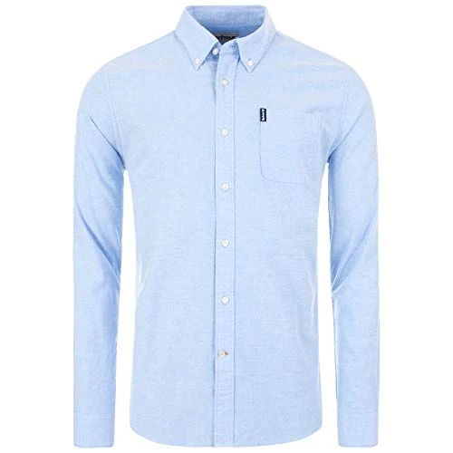 MSH4802 BL32 Oxford Button Down Shirt Light Blue Oxford Men Regular Fit Cotton with Pocket - Blue - 