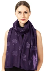 Mulberry Tree Scarf Shawl Wrap Soft Warm (Purple)