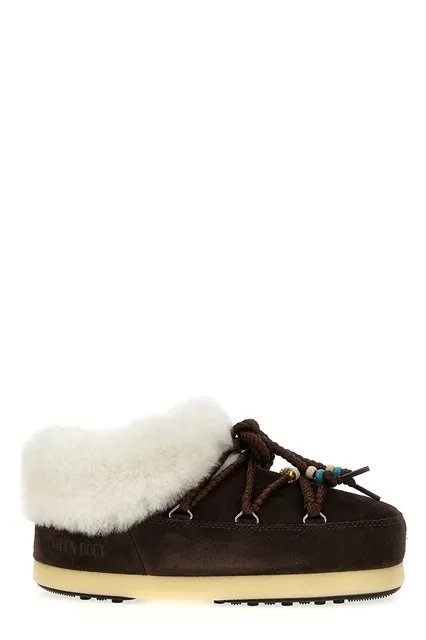 Mule suede beads ankle boots - Brown