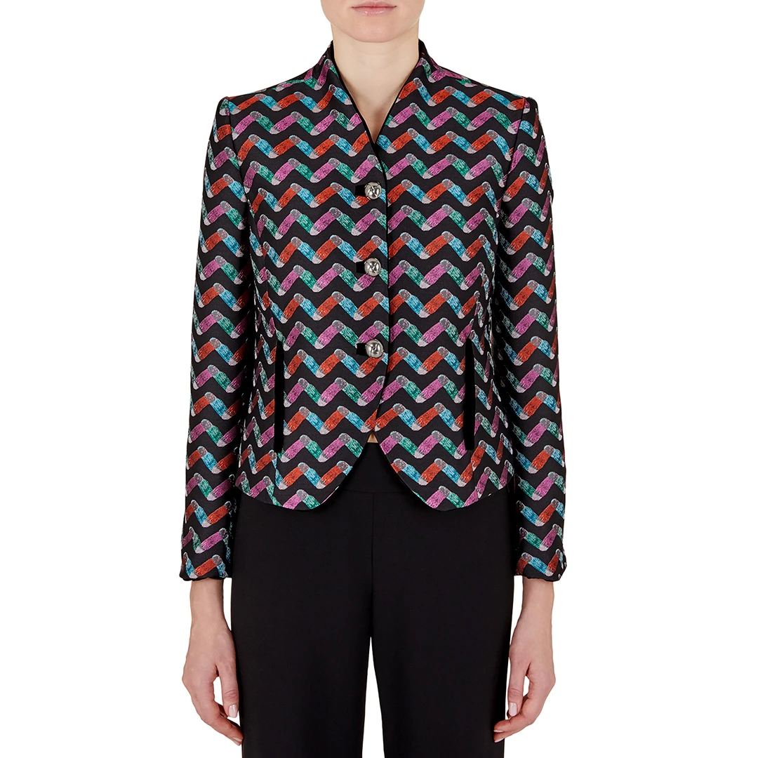 Multi Button Printed Jacket