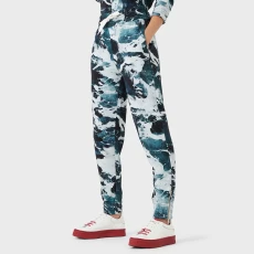 Multi Drawstring Cotton Trousers - Blue Multi Drawstring Cotton Trousers - Blue