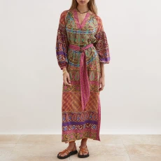 Multi Es Canar Maxi Smock Dress