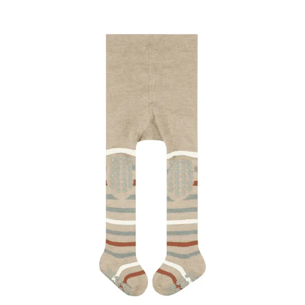 Multi Stripe Babies Tights - Beige