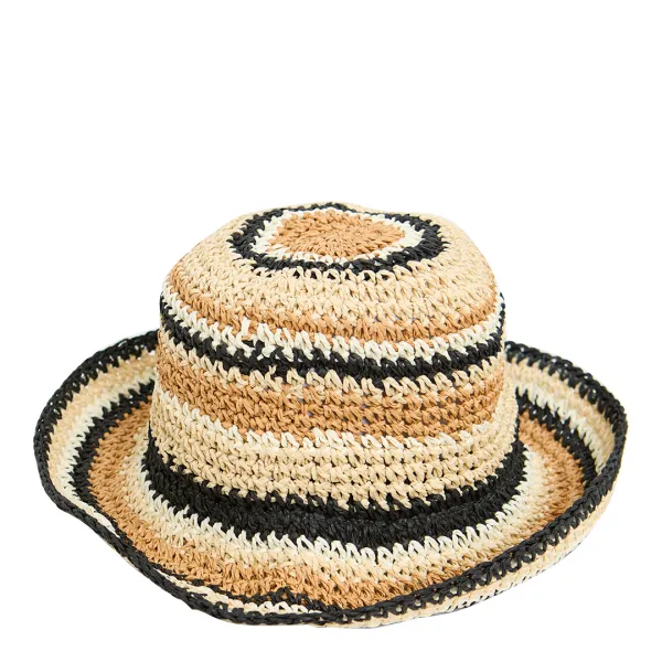 Multi Stripe Cloche Bucket Hat