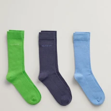 Multi Tonal Logo Rib Socks Pack - Green