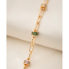 Multicolour Metal Necklace - Gold