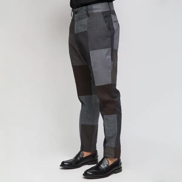 Grey Mlange Colourblock Trousers