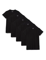 Multipack of 5: Women's T-Shirt with V-Neck in Black, M