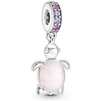 Murano Glass Pink Sea Turtle Charm