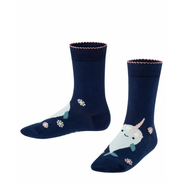 Narwhale Kids Socks - Blue