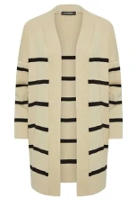 Natural Brown & Black Stripe Midi Cardigan Petite Natural Brown & Black Stripe Midi Cardigan Petite