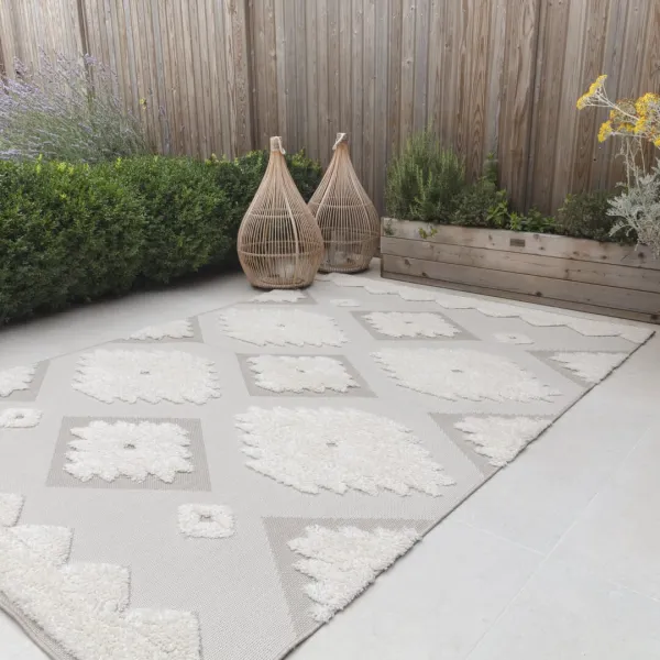 Natural/Cream Monty Outdoor Rug 120x170cm - Beige