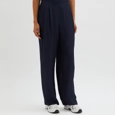 Navy Acetate Trouser