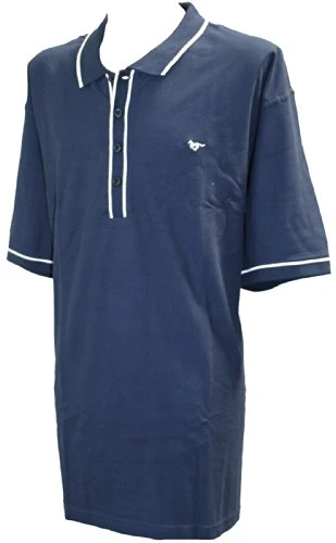 Navy Blue + White Polo Top Shirt 2XL P033