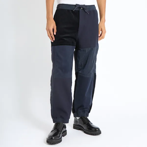 Navy Cotton Jogger Pants - Blue