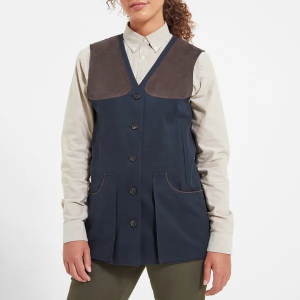 Navy Cotton Shooting Vest - Navy