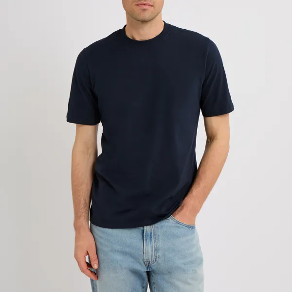 Navy Cromer Basic Cotton T-Shirt