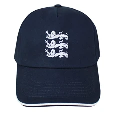 Navy England Three Lions Design Adjustable Baseball Cap (White Lions) Navy England Three Lions Design Adjustable Baseball Cap (White Lions)