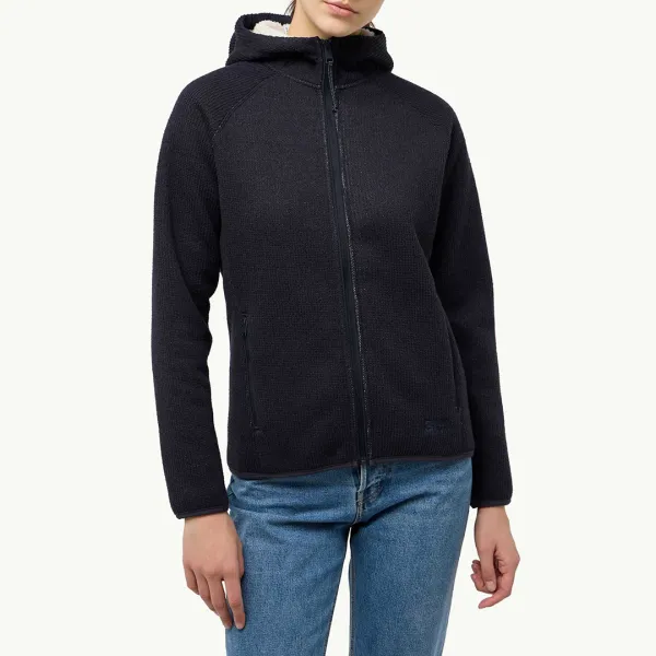 Navy Kaminfeuer Hooded Fleece Jacket - Navy