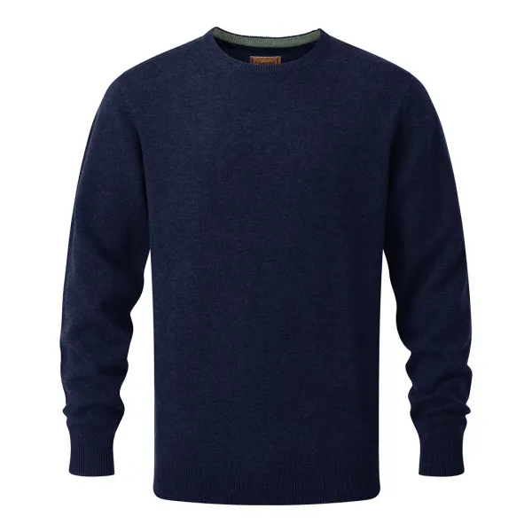 Navy Lambswool Crew Neck Jumper