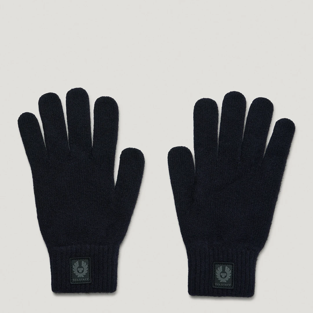 Navy Lambswool Dock Gloves - Blue