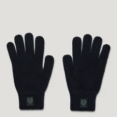Navy Lambswool Dock Gloves - Blue