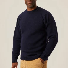 Navy Makers Wool Crew Jumper