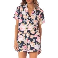 Navy Midnight Garden Short Pyjama Set ulti