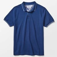 Navy Pique Polo with Garden of Eden Accents, XL