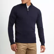 Navy Quarter Zip Jumper